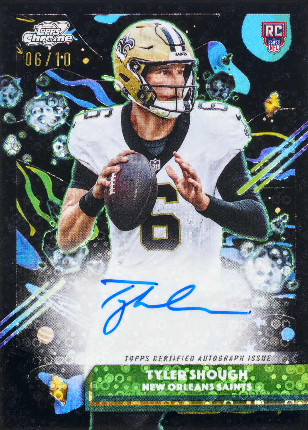 2025_Topps_Cosmic_Chrome_Football_CosmicChromeAutoVariation_BlackEclipseRefractor_TylerShough_FR.jpg