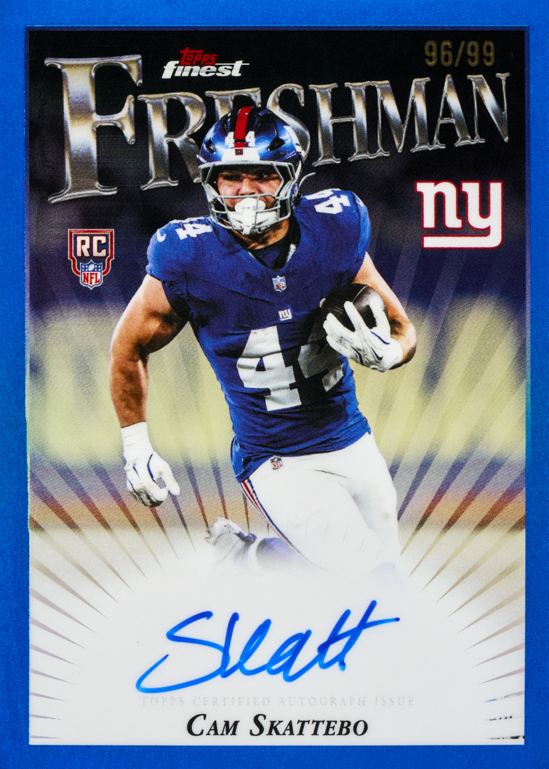 2025_Topps_Finest_Football_FinestFreshmanAuto_BlueRefractor_CamSkattebo_FR.jpg